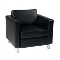 OSP Home Furnishings PAC51-V18 Pacific Armchair In Black Faux Leather